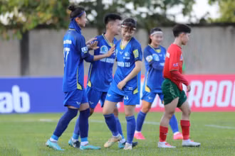 Các cô gái Thái Nguyên T&T thắng thuyết phục TP Hồ Chí Minh I trong trận ra quân. (Ảnh: VFF)