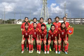 Đội hình xuất phát của U17 nữ Việt Nam. (Ảnh: VFF)