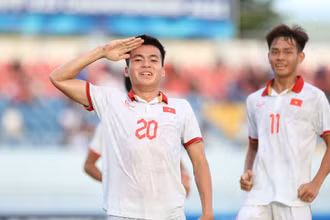 Nguyễn Hồng Phúc ăn mừng bàn thắng ấn định chiến thắng cho U23 Việt Nam. (Ảnh: WS)
