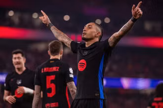Raphinha mang về bàn thắng duy nhất giúp Barcelona giành lợi thế ở vòng 1/8. (Ảnh: Barca)