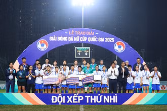 Câu lạc bộ Thái Nguyên T&T xếp thứ nhì tại Giải bóng đá nữ Cúp Quốc gia 2025. 