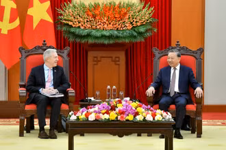 Tổng Bí thư Tô Lâm tiếp ông Ted Osius, Chủ tịch kiêm Tổng Giám đốc Hội đồng Kinh doanh Hoa Kỳ-ASEAN. (Ảnh: ĐĂNG KHOA)