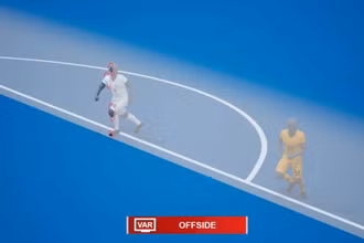 Hình ảnh mô phỏng tình huống bắt việt vị của SAOT. (Ảnh: FIFA)