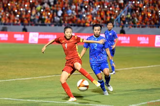 Huỳnh Như cùng các đồng đội hướng mục tiêu vượt qua vòng loại thứ nhất Olympic Paris 2024. (Ảnh: THÀNH ĐẠT)