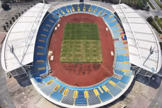 Toàn cảnh sân vận động quốc gia Mỹ Đình, thời điểm tiền SEA Games 31. (Ảnh: TTXVN)