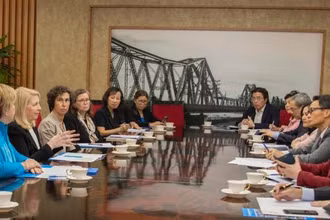 Bà Catherine Russell trong buổi làm việc với các lãnh đạo cấp cao của Việt Nam.