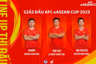 3 tuyển thủ đội tuyển eFootball Việt Nam tham dự eAsian Cup 2023. (Ảnh: VFF)