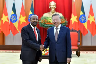 Tổng Bí thư Tô Lâm tiếp Thủ tướng Ethiopia Abiy Ahmed Ali. (Ảnh: ĐĂNG KHOA)