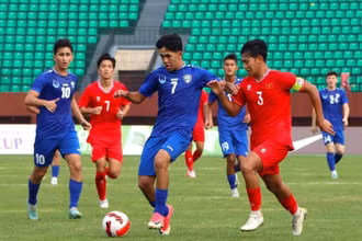 U16 Việt Nam bất ngờ đánh bại đối thủ mạnh là U16 Uzbekistan. (Ảnh: VFF)