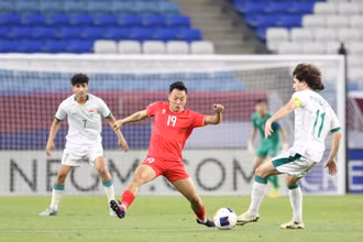 Nỗ lực trong hiệp 2 nhưng U23 Việt Nam không thể san bằng cách biệt. (Ảnh: VFF)