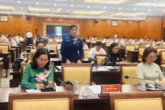 Đại biểu thảo luận tại kỳ họp.