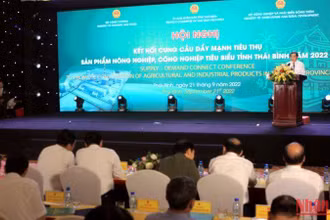 Quang cảnh Hội nghị kết nối cung cầu tiêu thụ sản phẩm công nghiệp, nông nghiệp cho tỉnh Thái Bình.