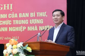 Đồng chí Nguyễn Long Hải phát biểu tại hội nghị.