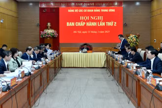 Ban Chấp hành Đảng bộ các cơ quan Đảng Trung ương tổ chức hội nghị Ban Chấp hành lần thứ 2. (Ảnh: ĐĂNG KHOA)