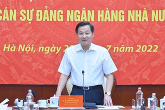 Phó Thủ tướng Chính phủ Lê Minh Khái phát biểu tại Hội nghị. (Ảnh: baochinhphu.vn)