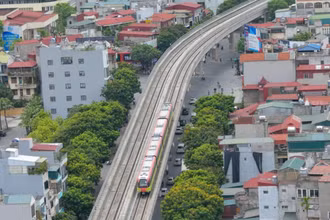 Tàu điện Nhổn-ga Hà Nội, đoạn trên cao chính thức phục vụ hành khách từ ngày 8/8/2024.