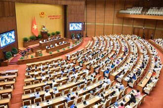 Quang cảnh phiên thảo luận của Quốc hội tại Hội trường Diên Hồng về nhiều vấn đề quan trọng ngày 29/5.