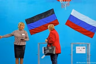 Một số khu vực ở Ukraine tổ chức trưng cầu ý dân về việc sáp nhập vào Nga. (Nguồn: Reuters) 