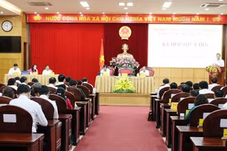 Toàn cảnh kỳ họp thứ 9, Hội đồng nhân dân tỉnh Thanh Hóa khóa XVIII.