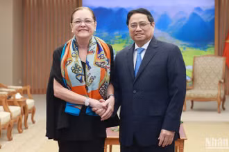 Thủ tướng Phạm Minh Chính tiếp Bộ trưởng Ngoại giao nước Cộng hòa El Salvador Alexandra Hill Tinoco. 
