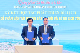 Ký kết hợp tác phát triển du lịch giữa Công ty cổ phần Vận tải đường sắt Hà Nội và Sở Du lịch Quảng Bình. 