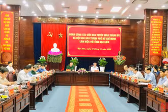 Quang cảnh buổi làm việc. (Ảnh: Trọng Duy)