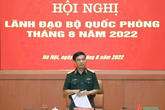 Đại tướng Phan Văn Giang phát biểu (Ảnh: QĐND)