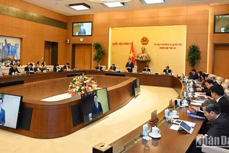 Phiên họp thứ 18 của Ủy ban Thường vụ Quốc hội ngày 13/12/2022 tại Nhà Quốc hội. (Ảnh: Duy Linh)