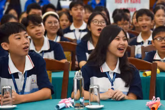 Các đại biểu trẻ em dự Diễn đàn trẻ em quốc gia lần thứ bảy. (Ảnh: Nhật Quang)
