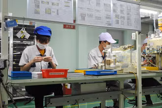 Lao động tại Công ty TNHH Việt Nam Tabuchi Electric, khu công nghiệp Đại Đồng-Hoàn Sơn, huyện Tiên Du, tỉnh Bắc Ninh. (Ảnh: nhandan.vn) 