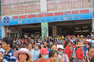 Người lao động tại Công ty TNHH PouYuen Việt Nam, Thành phố Hồ Chí Minh. (Ảnh: Quý Hiền)