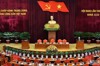 Hội nghị lần thứ sáu Ban Chấp hành Trung ương Đảng Cộng sản Việt Nam khóa XIII. (Ảnh: Đăng Khoa)