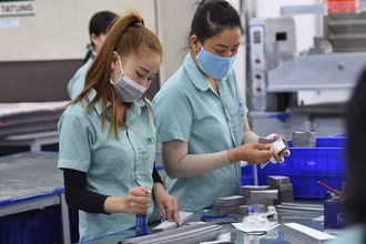 Lao động tại Công ty TNHH Cự Thành, Đồng Nai. (Ảnh: Thiên Vương).