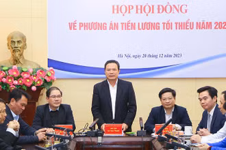 Phiên họp Hội đồng Tiền lương quốc gia ngày 20/12. (Ảnh: Tống Giáp)