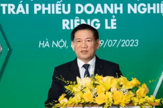Bộ trưởng Tài chính Hồ Đức Phớc tại lễ khai trương Hệ thống giao dịch trái phiếu doanh nghiệp riêng lẻ.