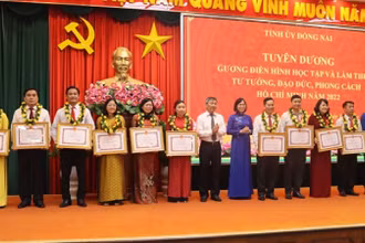 Khen thưởng các tập thể có thành tích tiêu biểu trong việc học tập và làm theo tư tưởng, đạo đức, phong cách Hồ Chí Minh.