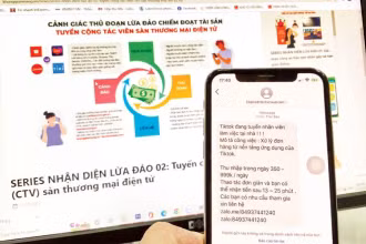 Một hình thức lừa đảo trực tuyến thông qua tin nhắn tuyển dụng. (Ảnh MINH HÀ)
