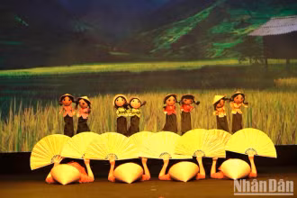 Tiết mục rối đã giới thiệu nét độc đáo của sân khấu Việt Nam. (Ảnh Minh Giang)