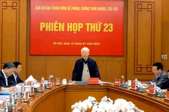 Tổng Bí thư Nguyễn Phú Trọng phát biểu tại Phiên họp.