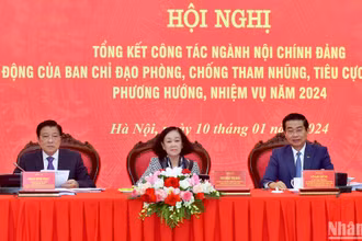 Thường trực Ban Bí thư Trương Thị Mai và lãnh đạo Ban Nội chính Trung ương chủ trì hội nghị.