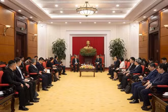 Toàn cảnh buổi tiếp. (Ảnh: SƠN TÙNG)