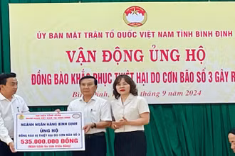 Ủy ban Mặt trận Tổ quốc Việt Nam tỉnh Bình Định vận động ủng hộ đồng bào bị thiệt hại do mưa lũ gây ra.