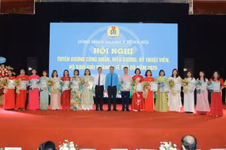 Các công nhân, điều dưỡng, kỹ thuật viên, nữ hộ sinh được tuyên dương tại hội nghị.
