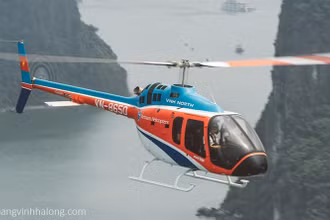 Trực thăng Bell-505 số hiệu VN-8650 trước khi gặp nạn. (Ảnh: Tructhanhalong.com)