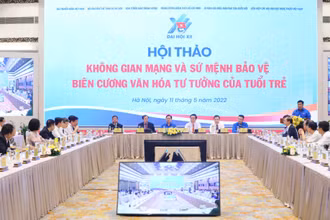 Hội thảo “Không gian mạng và sứ mệnh bảo vệ biên cương văn hóa tư tưởng của tuổi trẻ”. Ảnh: Đoàn TNCS Hồ Chí Minh