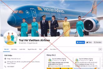 Hình ảnh một trang mạng xã hội giả mạo.