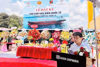Ông Dương Mạnh Cường, Tổng Giám đốc Công ty Saigon Shipmarin phát biểu.