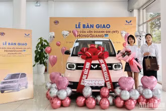 Công ty cổ phần ô tô TMT (TMT Motors) chính thức bàn giao xe điện của liên doanh GM (Mỹ) - HongGuang MiniEV đến những khách hàng tiên phong đặt cọc mua xe.