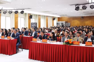 Quang cảnh hội nghị tổng kết công tác năm 2023 của Nhà xuất bản Chính trị quốc gia Sự thật.