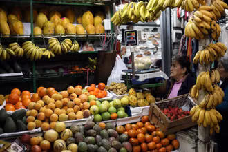 Một khu chợ ở Lima, Peru ngày 31/8/2018. (Ảnh REUTERS)